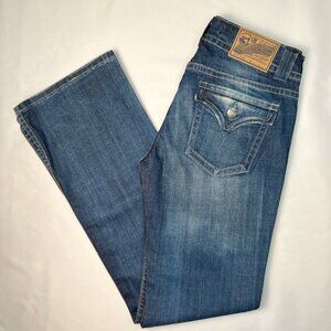 VIGOSS Women's Flare Mid-Rise Jeans Blue Denim Size 30 9/10 Inseam 33" NEW